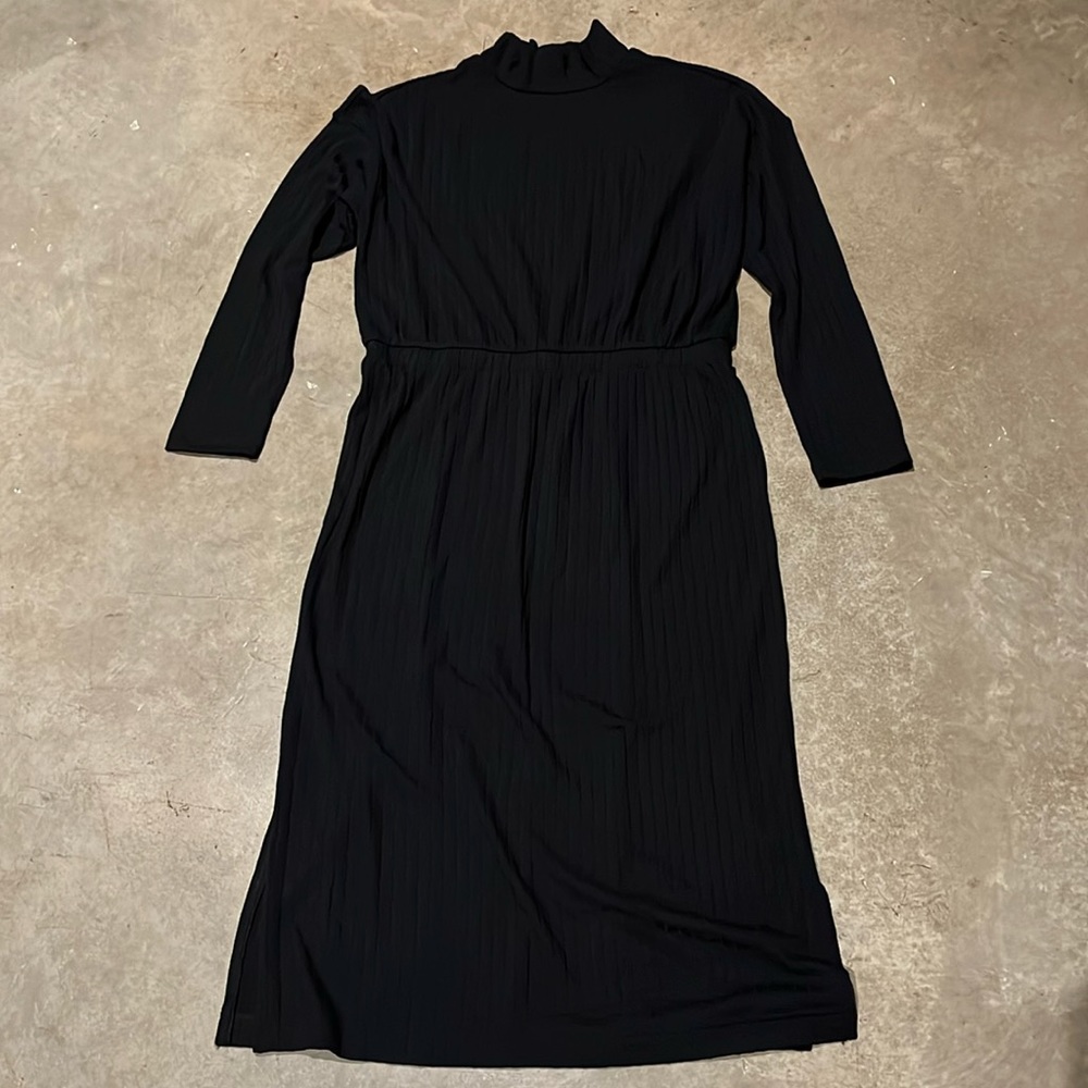 Old Navy black dress mock neck ribbed stretchy sz L
